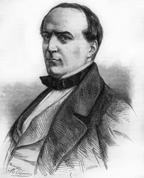 Portret van Hippolyte Fortoul (1811-1856). Minister van Marine en Minister van Openbaar Onderwijs. Gravure uit 1866.
