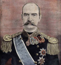 Portret van Zijne Majesteit George I (1863-1913), koning van Griekenland. Gravure van 1895.