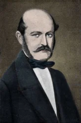 Portret van Ignaz Philip Semmelweis (Semmelweiss), Hongaarse verloskundige (1818-1865).