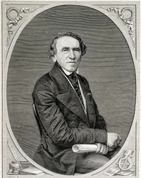 Portret van Jakob Liebmann Beer, bekend als Giacomo Meyerbeer (1791 - 1864), Duitse componist. Gravure 19e eeuw