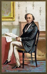Portret van Jakob Liebmann Meyerbeer (1791-1864), Duitse componist. Chromolithografie eind 19e eeuw.