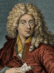 Portret van Jean-Baptiste Lully gravure 19e eeuw - Portret van Jean Baptiste (Lully (Giovanni Battista Lulli) (1632-1687)