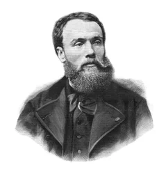 Portret van Jean-Paul Laurens (1838-1921) Franse schilder en beeldhouwer - Gravure uit 1891