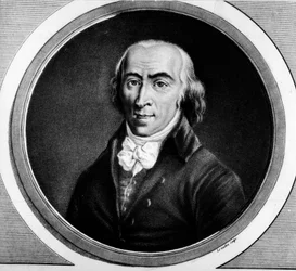 Portret van Jean Marie Roland de la Platiere (1734-1793), Franse minister. Gravure in 