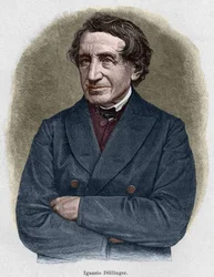 Portret van Johann Joseph Ignaz von Dollinger (1799 - 1890), Duitse priester en professor in de kerkgeschiedenis. Gravure uit de 19e eeuw