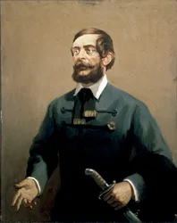 Portret van Lajos Kossuth, Hongaars staatsman en revolutionair, ca. 1870 (schilderij)