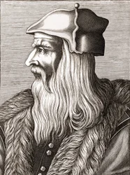 Portret van Leonardo da Vinci (1452 - 1519)