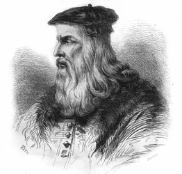 Portret van Leonardo da Vinci (1452 - 1519).