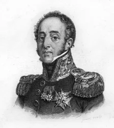 Portret van Louis Gabriel Suchet (1770-1826), Hertog van Albufera, Maarschalk van Frankrijk, gravure uit de 19e eeuw