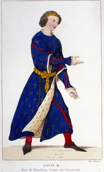 Portret van Lodewijk II de Stamelaar of de Luie (846 - 879).
