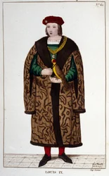 Portret van Lodewijk IX of Sint Louis (1214 - 1270).
