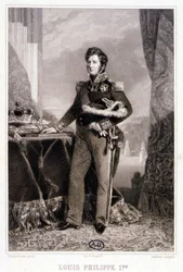 Portret van Louis Philippe 1, koning van de Fransen - gravure