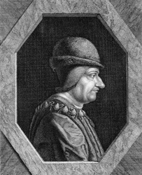 Portret van Lodewijk XI (1423 - 1483), Koning van Frankrijk.