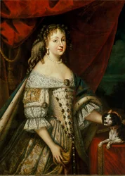 Portret van Maria Giovanna Battista di Savoia Nemours, echtgenote van Carlo Emanuele II. Anoniem schilderij. 17e eeuw Turijn, koninklijk paleis