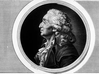 Portret van Marie Jean Antoine Nicolas de Caritat, Marquis de Condorcet (1743-1793), afgevaardigde bij de Nationale Conventie en filosoof. Gravure in 
