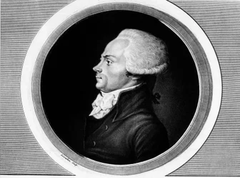 Portret van Maximilian Robespierre (1758-1794), lid van de Staten-Generaal en afgevaardigde van Parijs bij de Nationale Conventie. In 