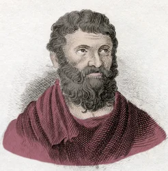 Portret van Miltiades de Jongere, Atheense strateeg en tiran van Chersonese van Thracië. Gravure uit de 19e eeuw.