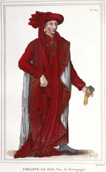 Portret van Filips III de Goede (1396-1467), Hertog van Bourgondië gravure uit 1830