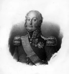 Portret van Pierre Claude, Graaf Pajot, genaamd Pajol (1772-1844), Franse generaal, gravure uit de 19e eeuw