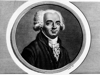 Portret van Pierre Louis Manuel (1751-1793), afgevaardigde van de Seine bij de Nationale Conventie. Gravure in 