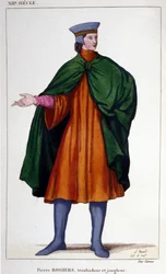 Portret van Pierre Rogiers, jongleur en troubadour van de 12e eeuw.