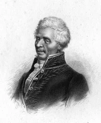 Portret van Pierre Simon, Markies de Laplace, astronoom (1749 - 1827), gravure 1833