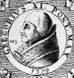 Portret van paus Gregorius XI, gekozen in 1370 en overleden in 1378