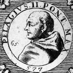 Portret van paus Pelagius II (520-590)