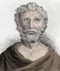Portret van Quintus Junius Rusticus (ca. 100-ca. 170), stoïcijnse filosoof. Gravure uit de 19e eeuw