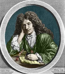 Portret van Richard Delalande, superintendent van de Muziek van de Koning; geb. 15 dec. 1657 in Parijs; overl. 18 jan. 1726