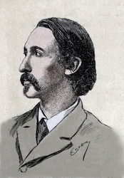 Portret van Robert Louis Stevenson (1850-1894), Britse schrijver