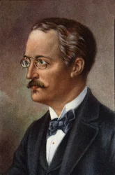 Portret van Rudolf Diesel, Duits ingenieur, 20e eeuw (chromo)