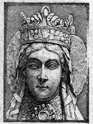 Portret van Sint Clotilde door Clovis I. (470-548)