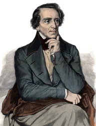 Portret van Engelse operacomponist Giacomo Meyerbeer - gravure