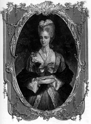 Portret van de Markiezin van Boufflers Marie Francoise Catherine de Beauvau Craon (1711-1787) - Gravure van 1862 in 