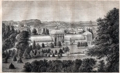 Openbare tuin van Bordeaux - Jardin public - Bordeaux - gravure rond 1867