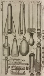Pyrotechnische raketten en instrumenten, gravure uit Grand Art d