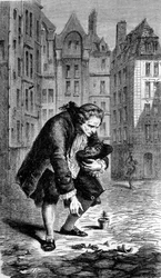 Weergave van Bernard de Jussieu die een ceder uit Libanon introduceert in Frankrijk in 1734 (gravure)