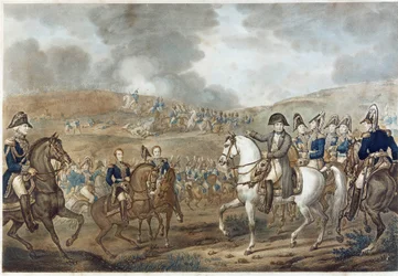 Weergave van de Slag bij de Moskova in Borodino op 7 september