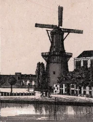 Rotterdam, Nederland: Nederlandse windmolen in 