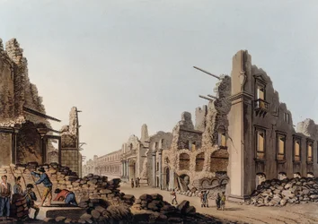 Ruïnes veroorzaakt door de aardbeving in Messina in 1783. In "Gezichten in de Ottomaanse gebieden, in Europa, in Azië en enkele mediterrane eilanden"