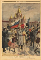 Russische vrijwilligers in Sint-Petersburg voor de Franse expeditie naar Madagaskar