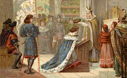 Kroning van Karel VII (1403-1461) in de kathedraal van Reims (17 juli)