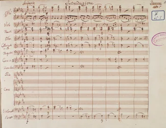 Bladmuziekpagina voor Idomenee, koning van Kreta, opera door Mozart, Lichtenthal versie (1843)