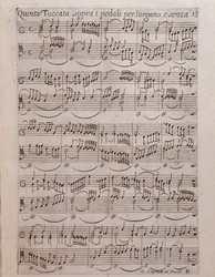 Bladmuziekpagina van Tweede boek van toccate door Girolamo Frescobaldi