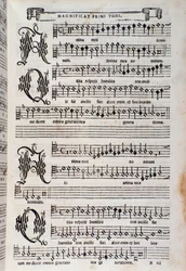 Bladmuziekpagina van het Magnificat door Giovanni Animuccia