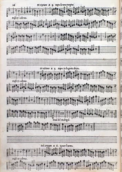 Bladmuziekpagina van verhandeling over versiering door Girolamo della Casa