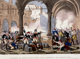 Beleg van Zaragoza en het Kapucijnenklooster in 1808