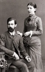 Sigmund Freud en zijn vrouw Bernays Martha in juni 1885