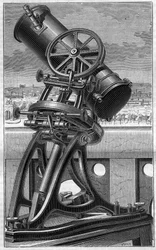 Telescoop van het Trocadero Volksobservatorium in Parijs. Gravure in 